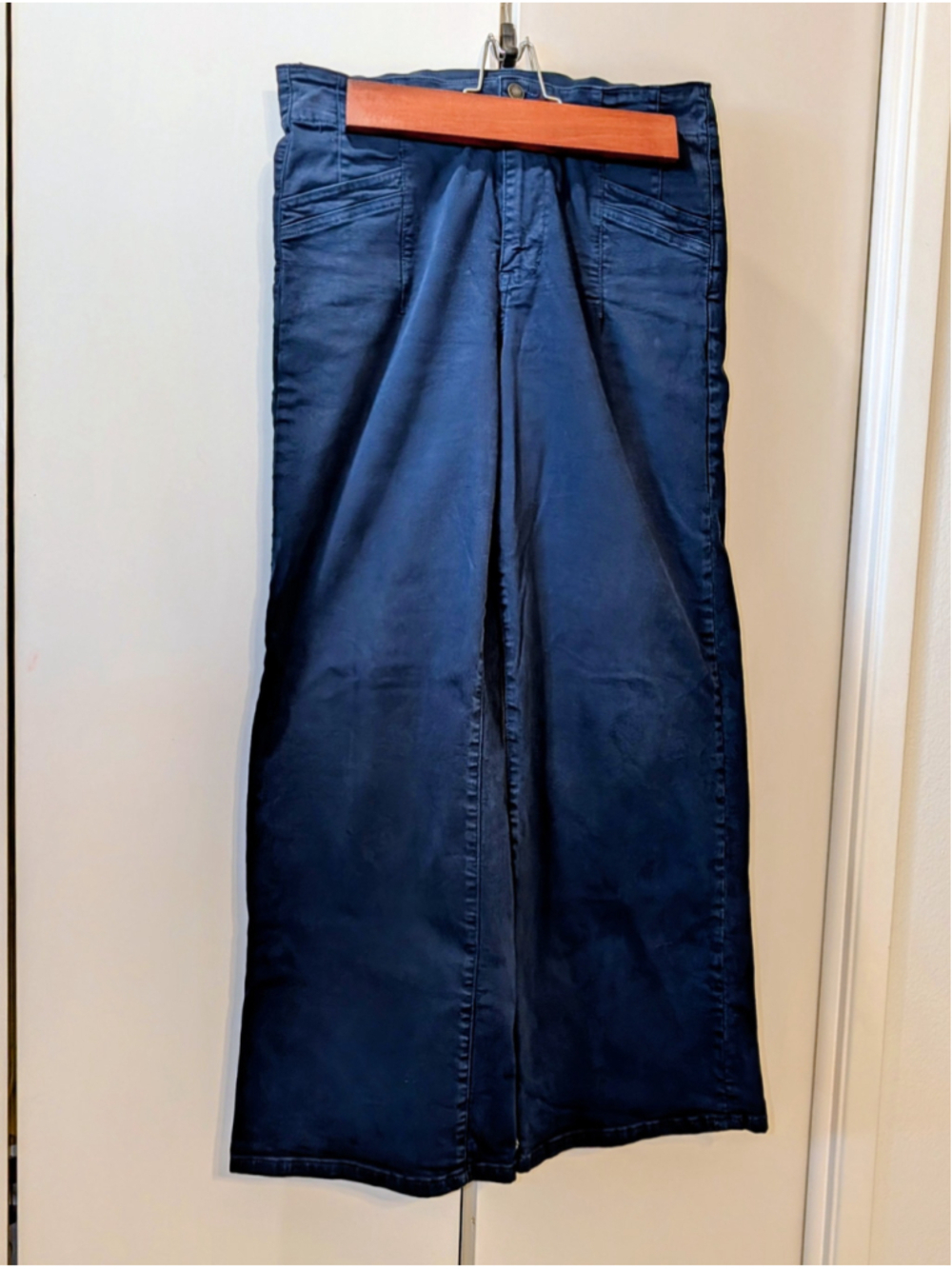 Mica Denim High Rise Wide Leg Jeans Dark Wash Stretch Size 31 Style MDP-W506DN